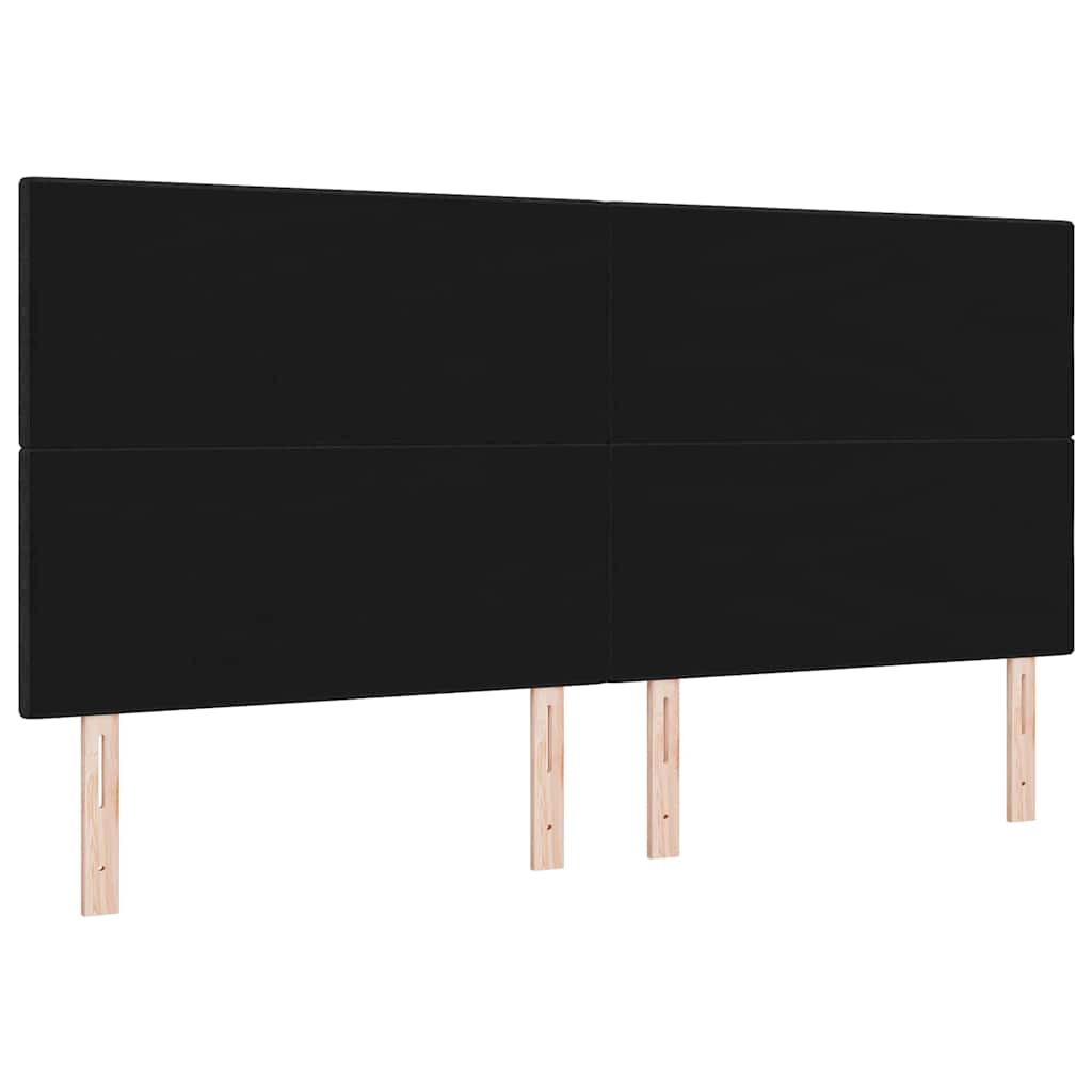 LED Headboard with LED Strip Lights Manual Black 200 cm Fabric